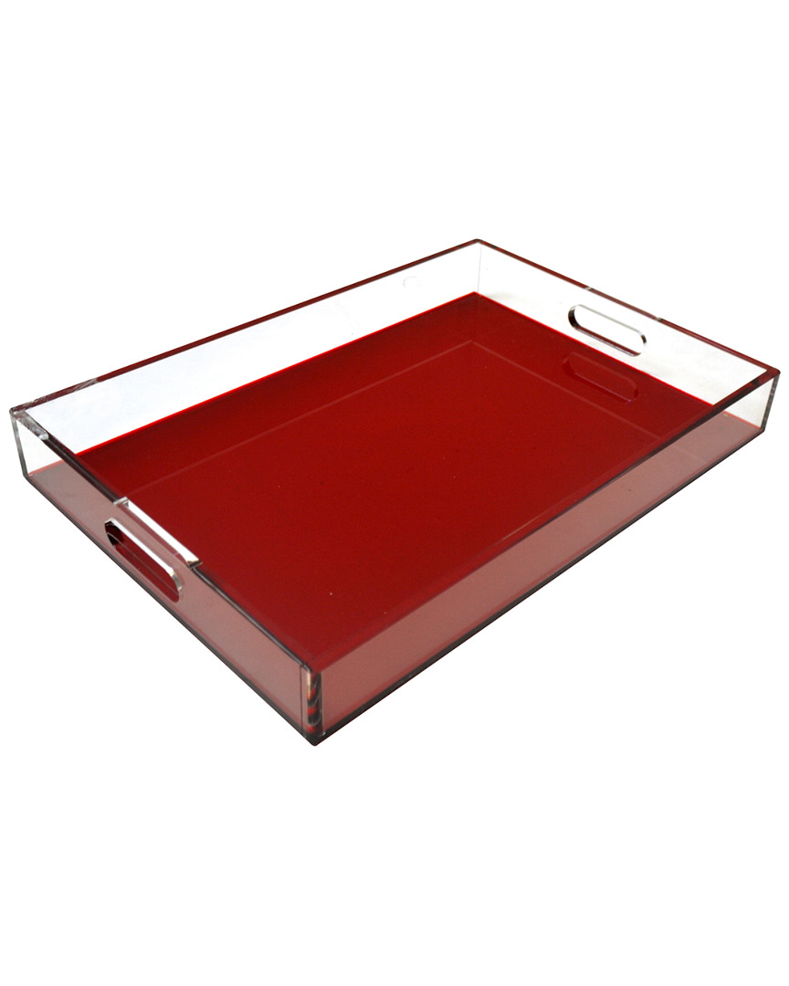 R16 Red Square Lucite Tray