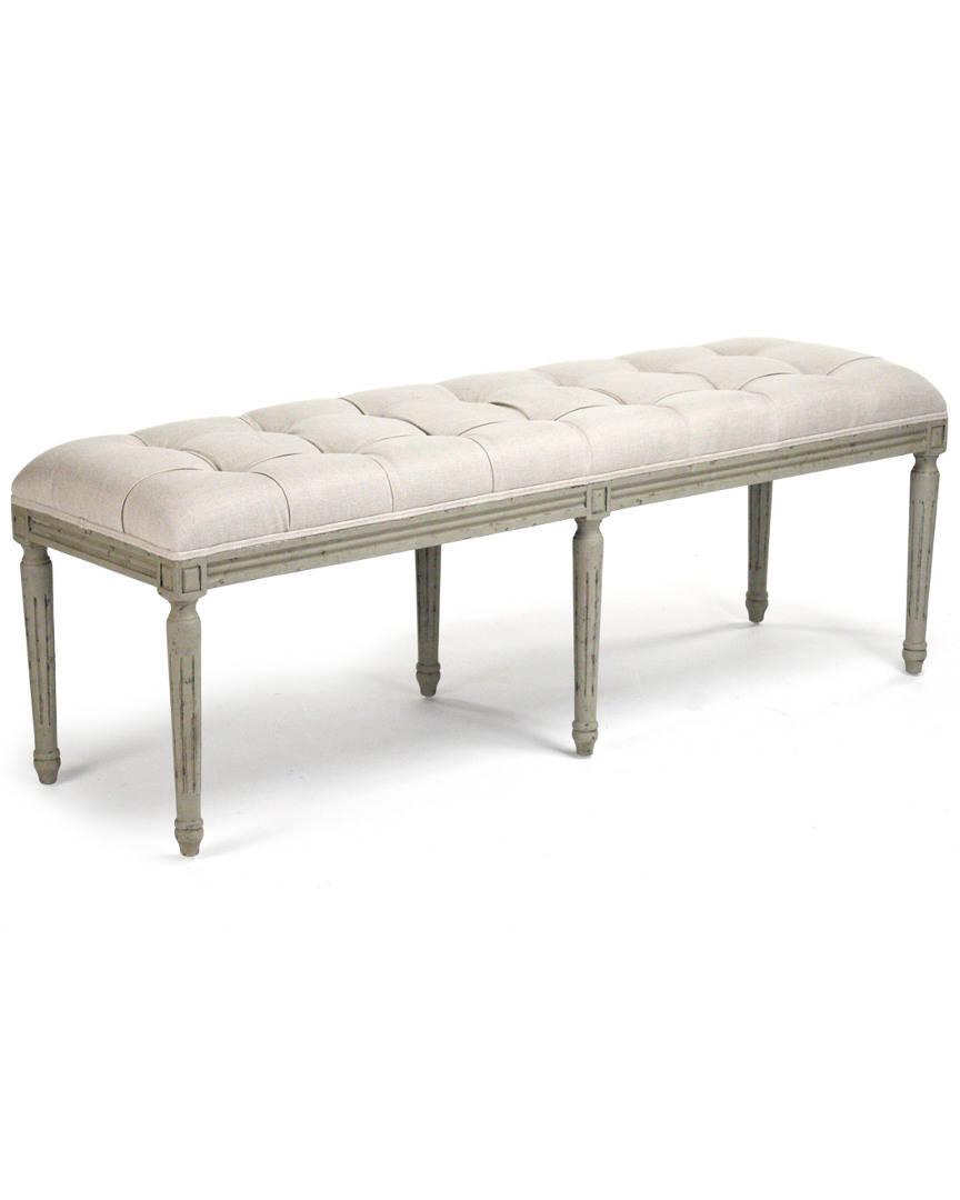 Zentique Louis Tufted Bench In Gray