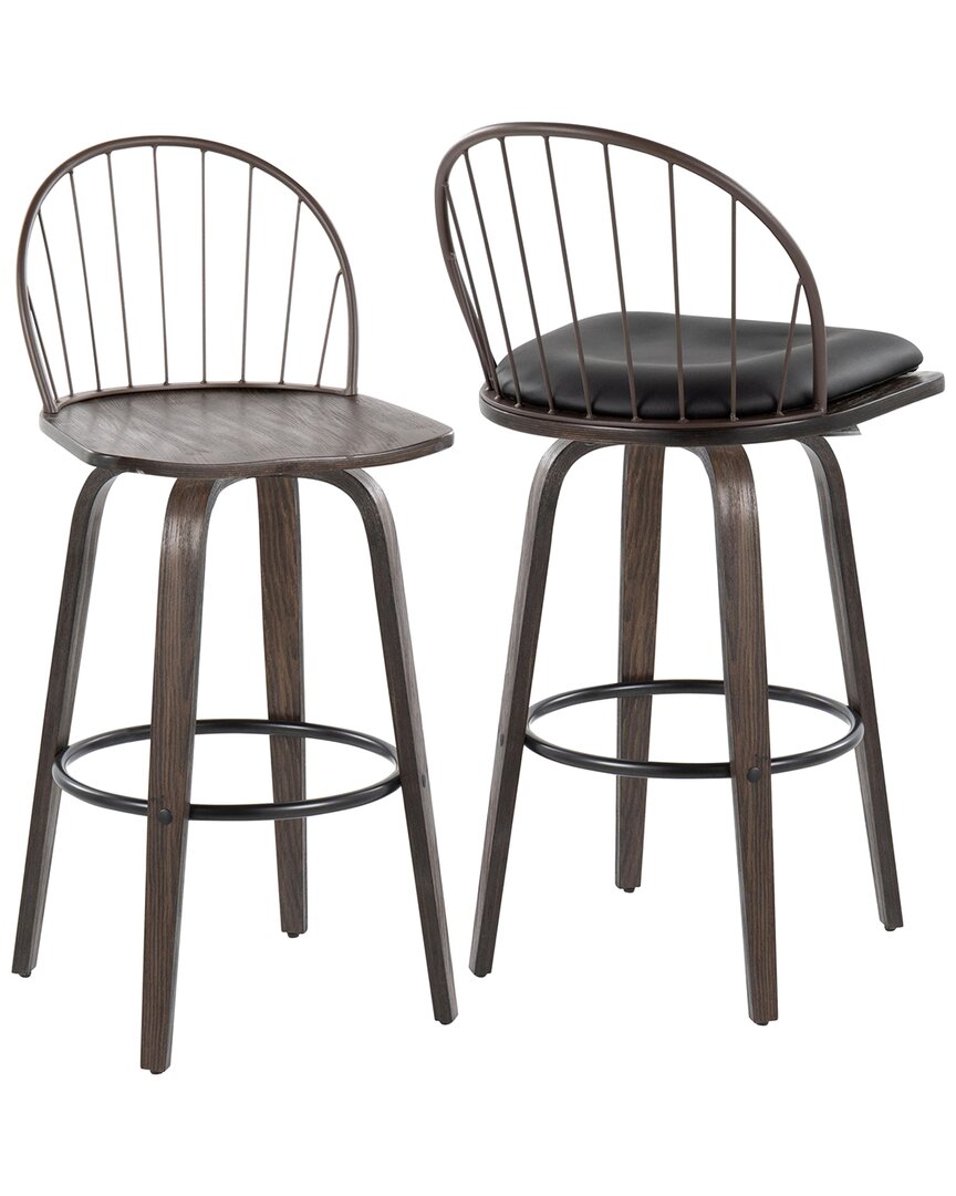 Lumisource Riley 30 Fixed-height Barstool - Set Of 2 B30-ril In Brown