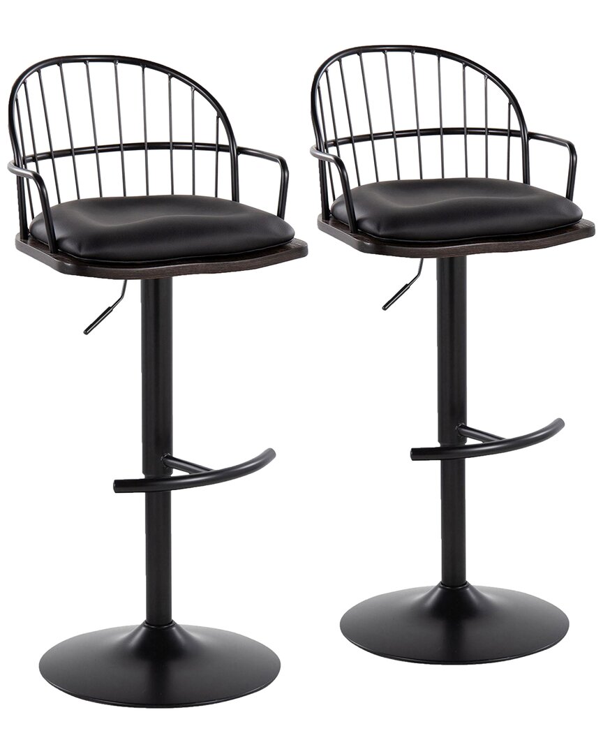 Lumisource Riley Adjustable Barstool With Arms - Set Of 2 Bs-