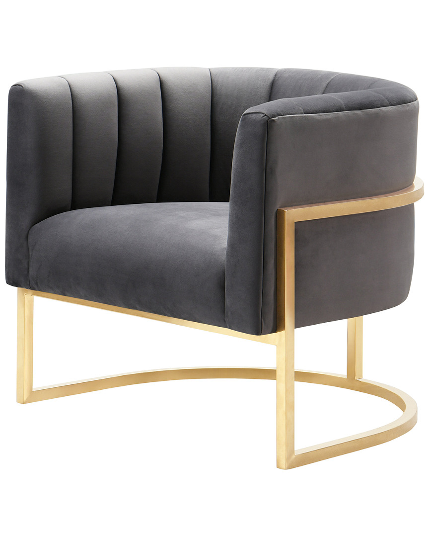 Tov Furniture Magnolia Grey Velvet Chair