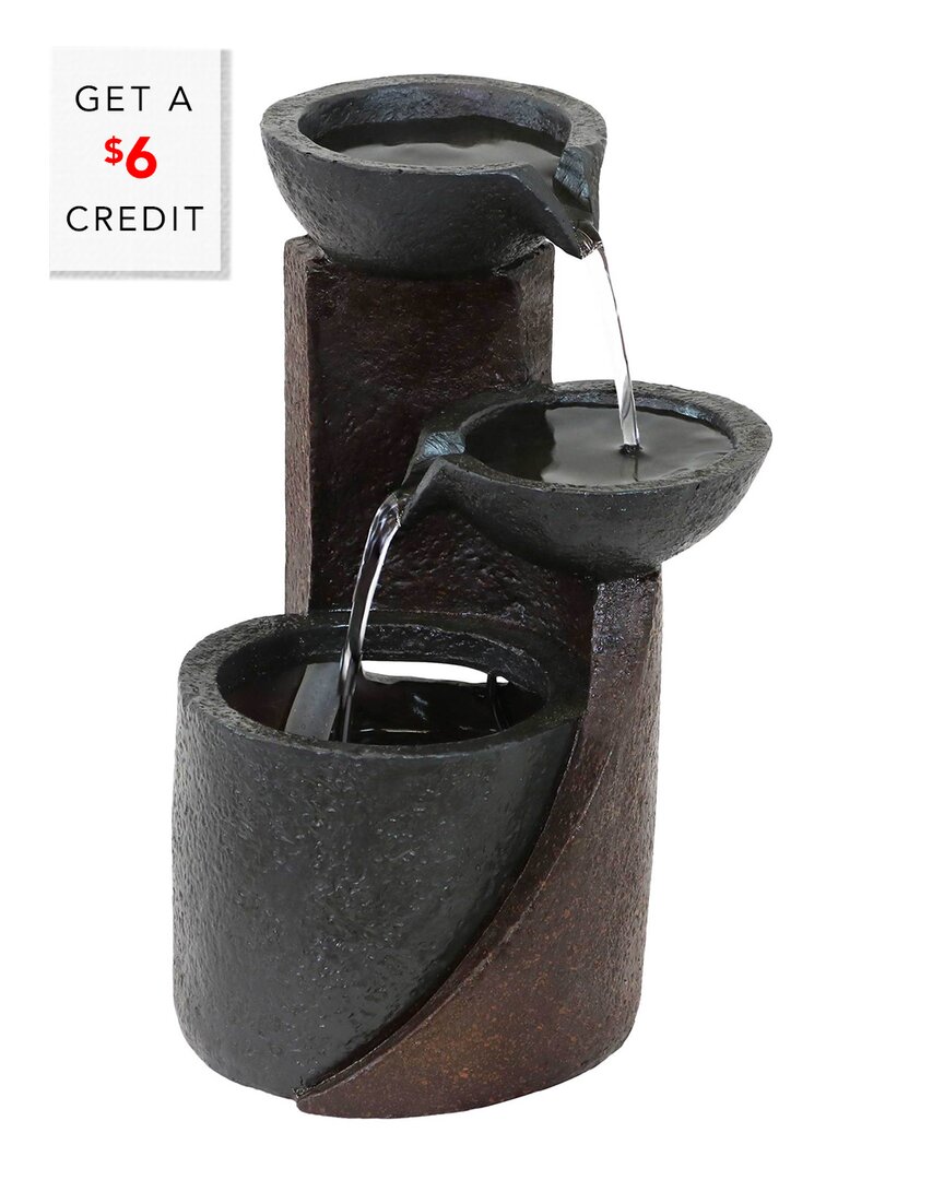 SUNNYDAZE SUNNYDAZE DESCENDING BOWLS 3-TIER INDOOR TABLETOP WATER FOUNTAIN WITH $6 CREDIT 