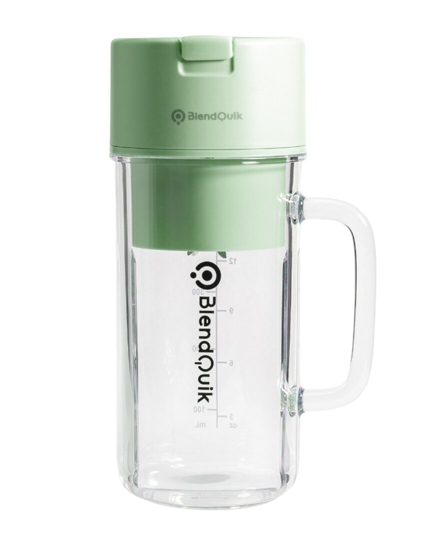 Blendquik 14oz Bpa-free Portable Mason Jar Blender In Green