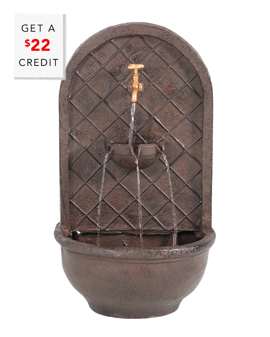 Sunnydaze Messina Solar Wall Fountain With $22 Credit In Bronze