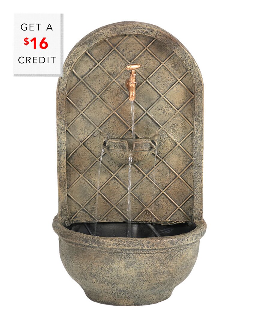 Shop Sunnydaze Messina Outdoor Wall Fountain With Florentine Finish With $16 Credit In Brown