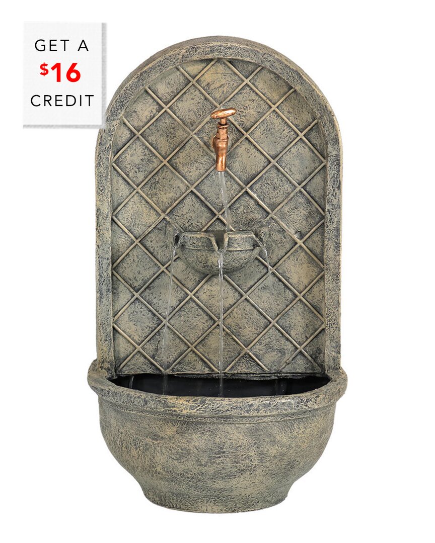 Shop Sunnydaze Messina Electric Outdoor Wall Water Fountain With $16 Credit In Grey