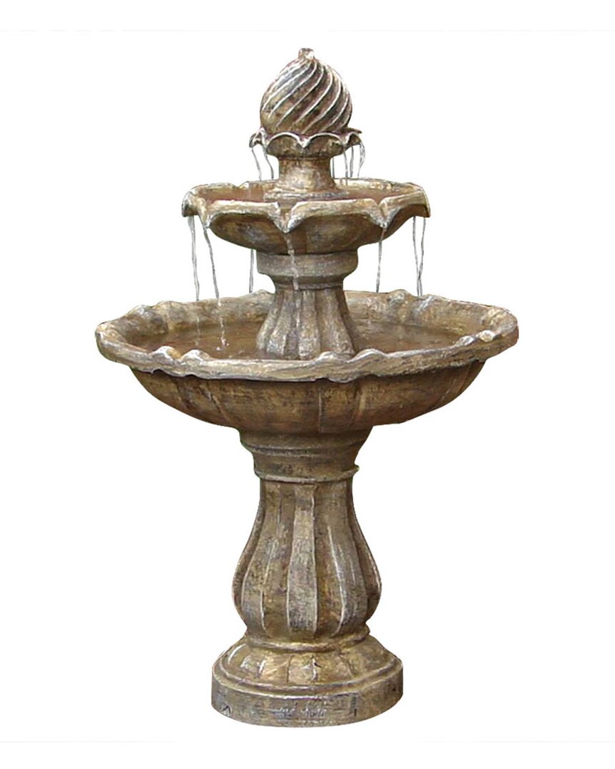 Shop Sunnydaze 2-tier Solar Powered Water Fountain In Brown