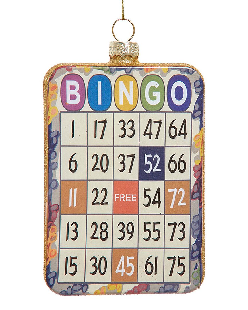 Kurt Adler 4.53in Glass Bingo Ornament In Multi
