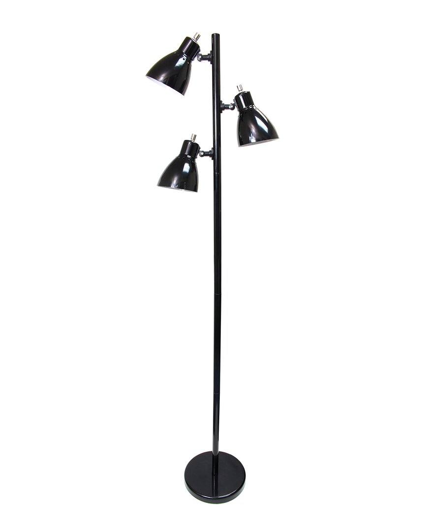 Lalia Home Essentix 64in Tall Traditional 3 Light Metal Tree Floor Lamp In Black