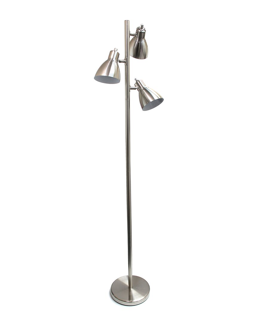 Lalia Home Essentix 64in Tall Traditional 3 Light Metal Tree Floor Lamp In Silver