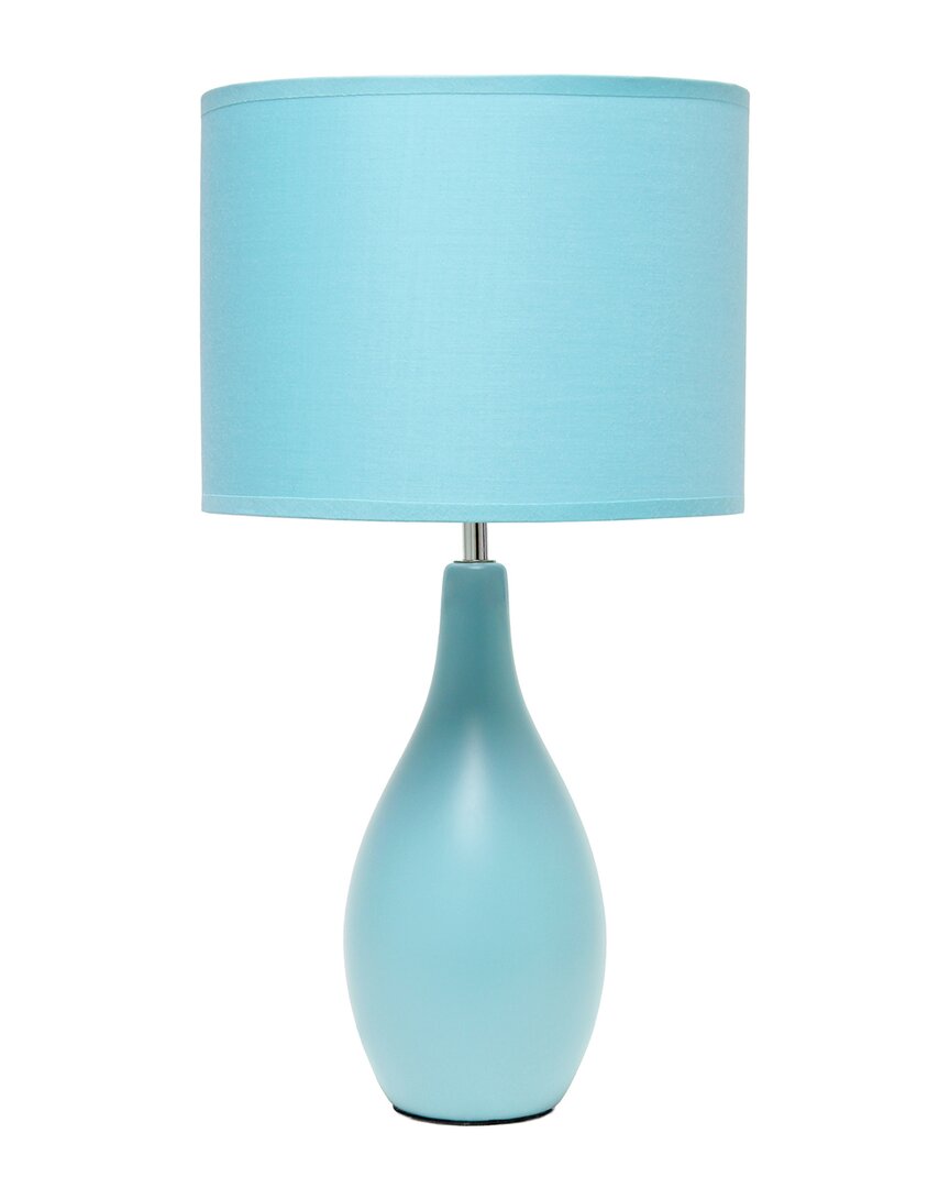Lalia Home Essentix 18.11in Traditional Standard Ceramic Dewdrop Table Desk Lamp In Blue