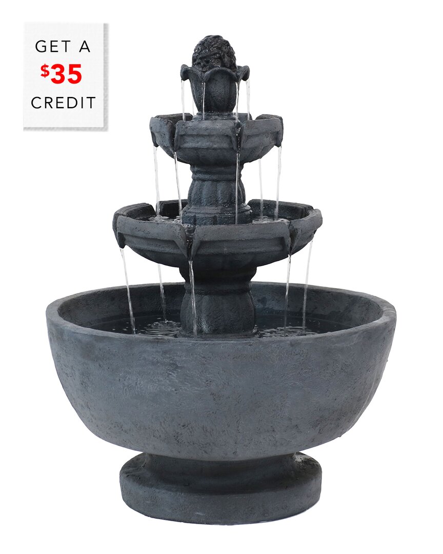 SUNNYDAZE SUNNYDAZE 3-TIER BUDDING FRUITION OUTDOOR WATER FOUNTAIN BACKYARD FEATURE WITH $35 CREDIT 