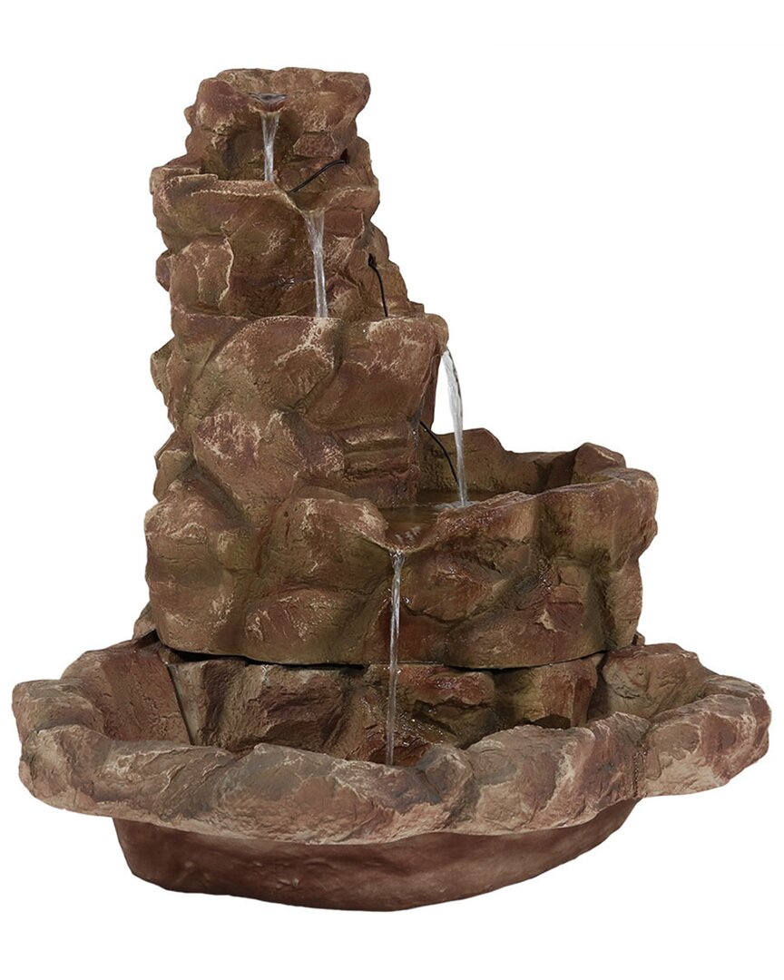 Sunnydaze Electric Stone Springs Patio Yard Garden Water Fountain Feature In Brown