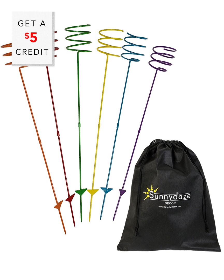 SUNNYDAZE SUNNYDAZE HEAVY-DUTY MULTICOLORED OUTDOOR BOTTLE DRINK HOLDER STAKES WITH $5 CREDIT 