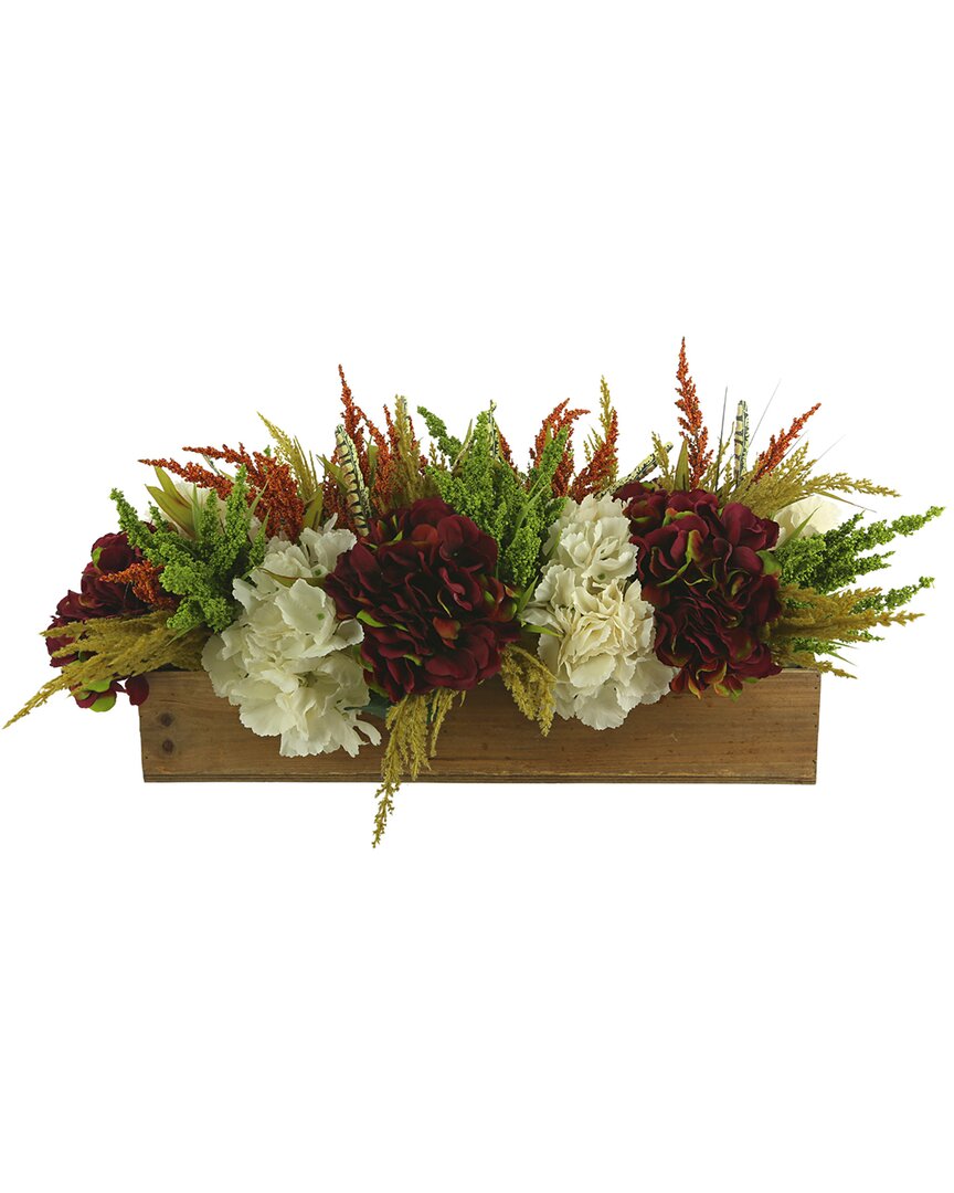 Creative Displays Autumn Centerpiece Ft Burgundy, Orange, Green Hydrangea And Pampas