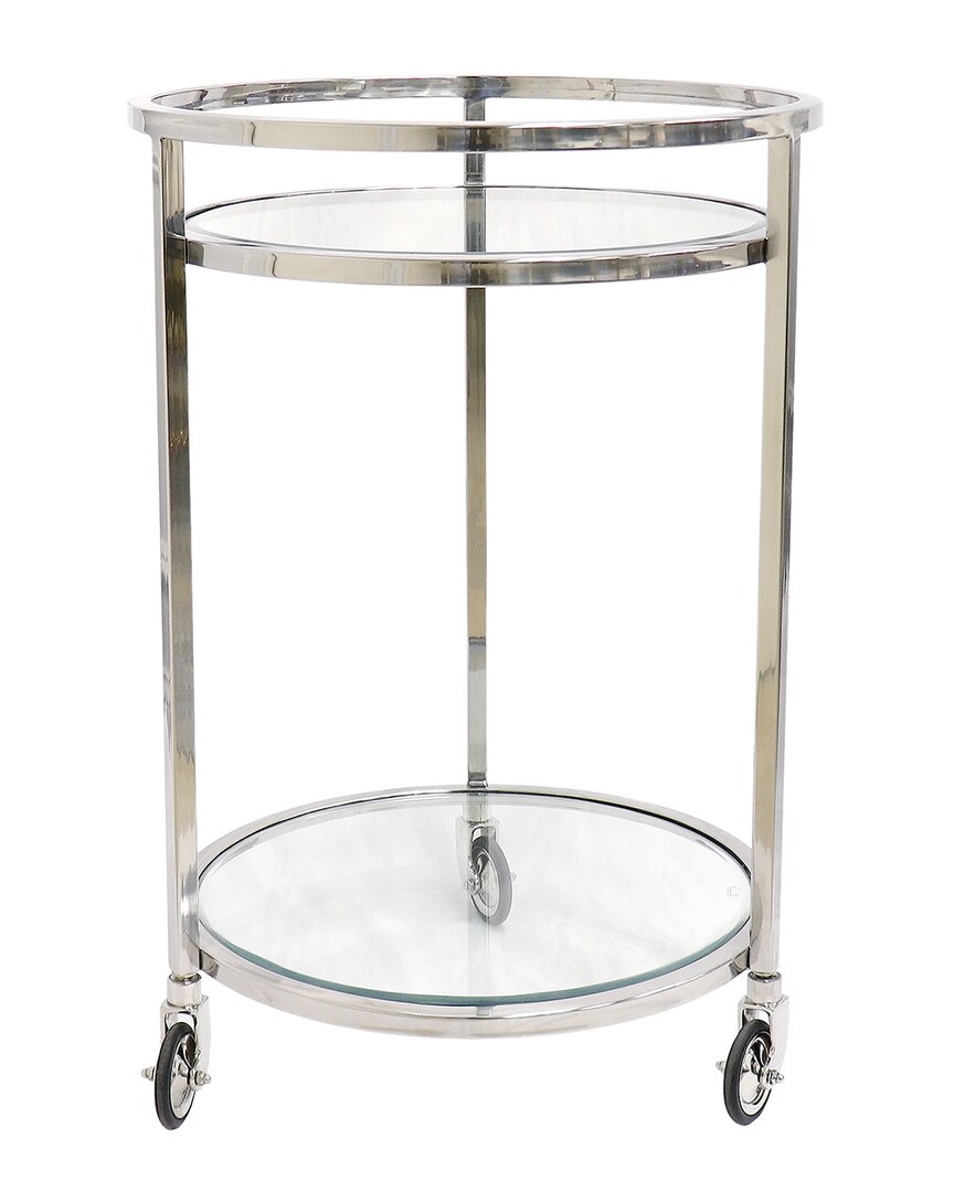 Pasargad Home Blake Lucite & Stainless Steel Serving Table