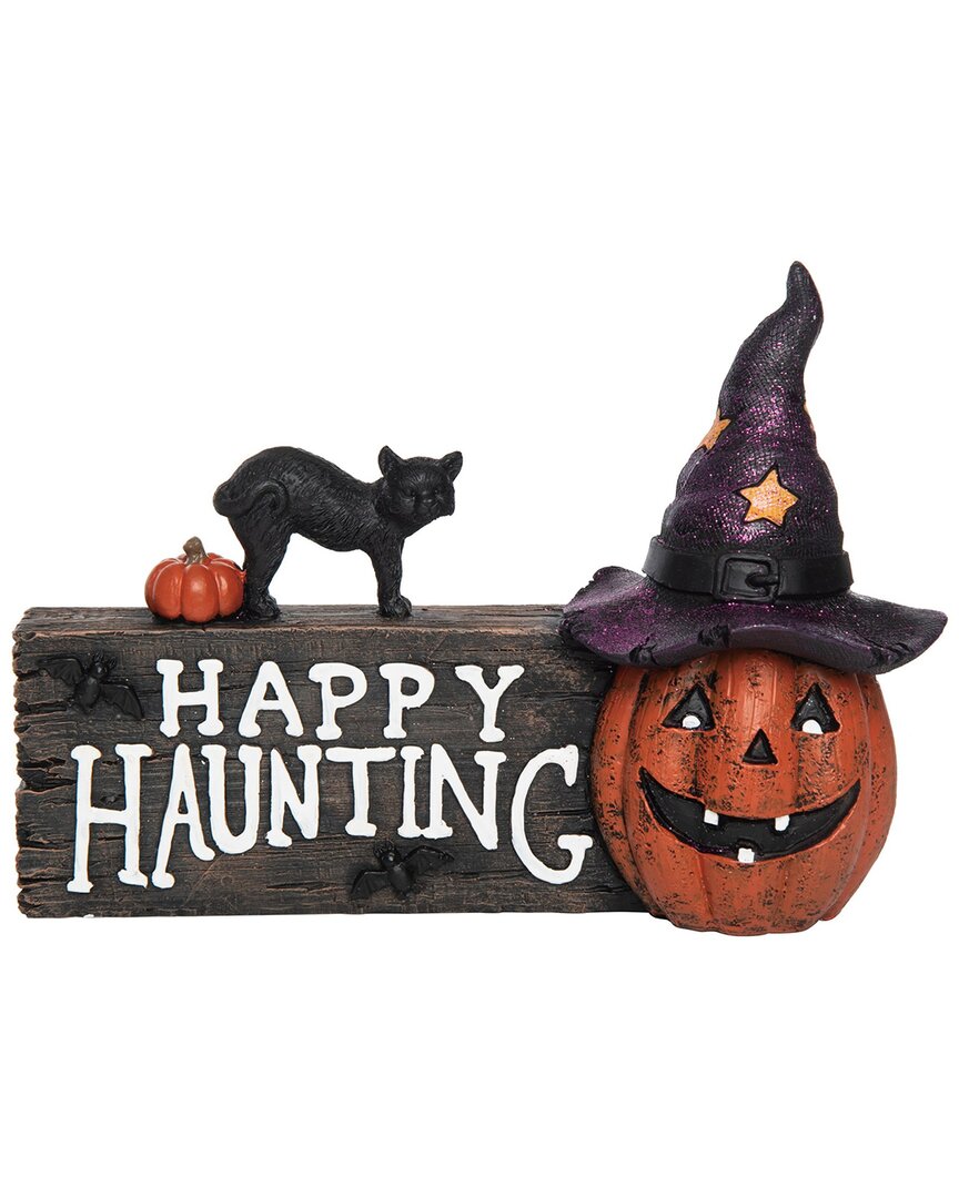 Transpac Resin 11in Multicolored Halloween Happy Haunting Decor In Brown