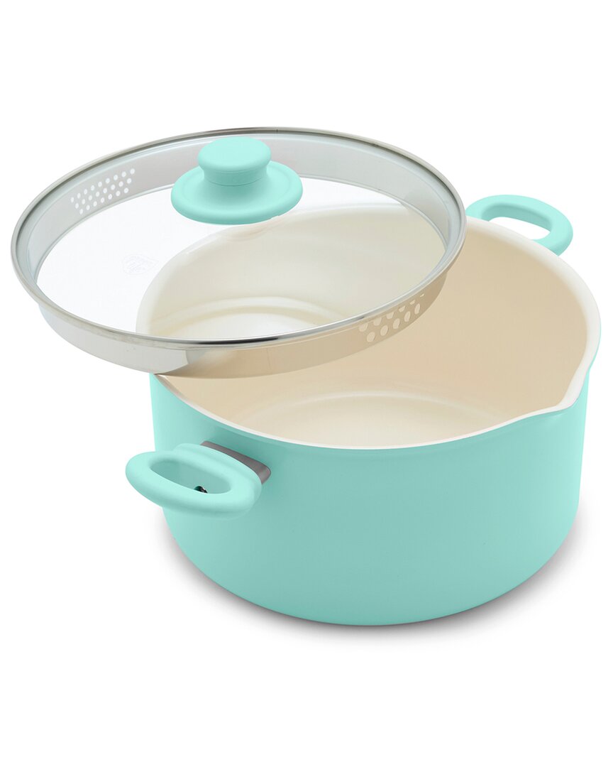 Greenlife Soft Grip Healthy Ceramic Nonstick 6qt Stockpot With Lid & Straining Lid