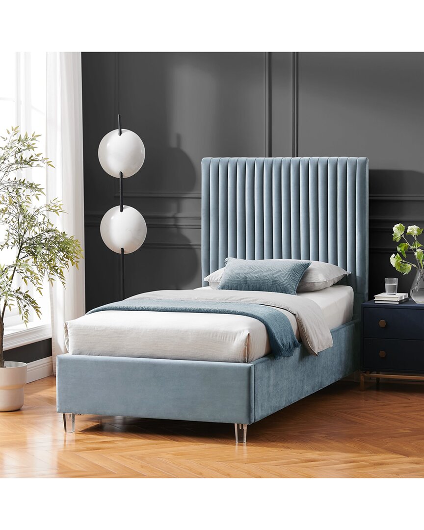 Shop Inspired Home Alyah Platform Bed In Blue