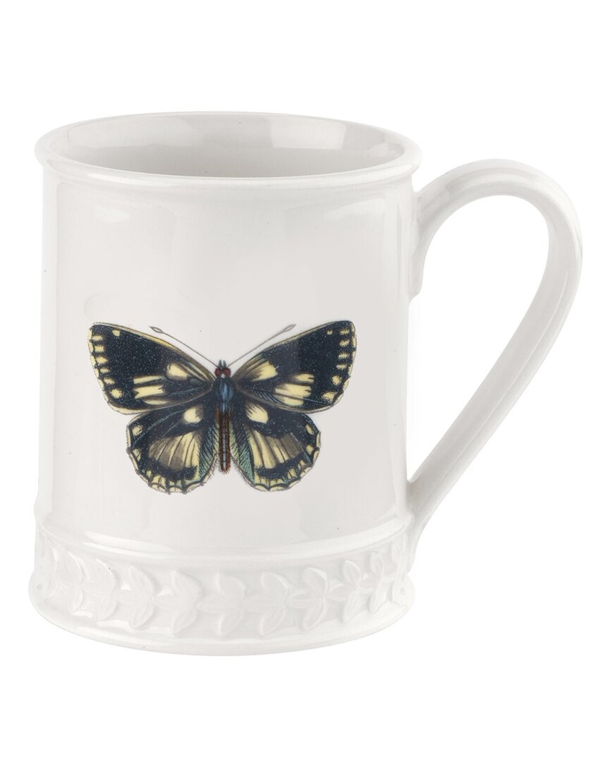 Portmeirion Botanic Garden Set Of 4 16oz Harmony Butterfly Mugs In White