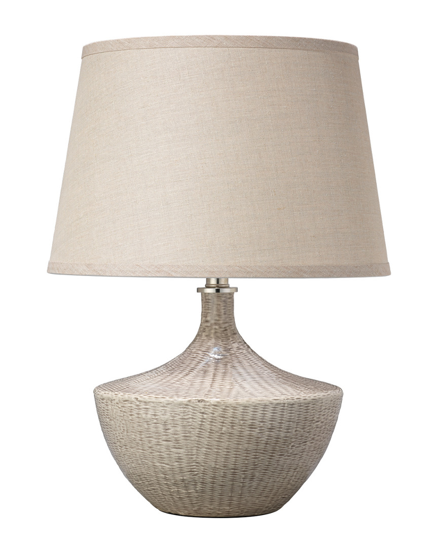 Jamie Young Basketweave Table Lamp In White