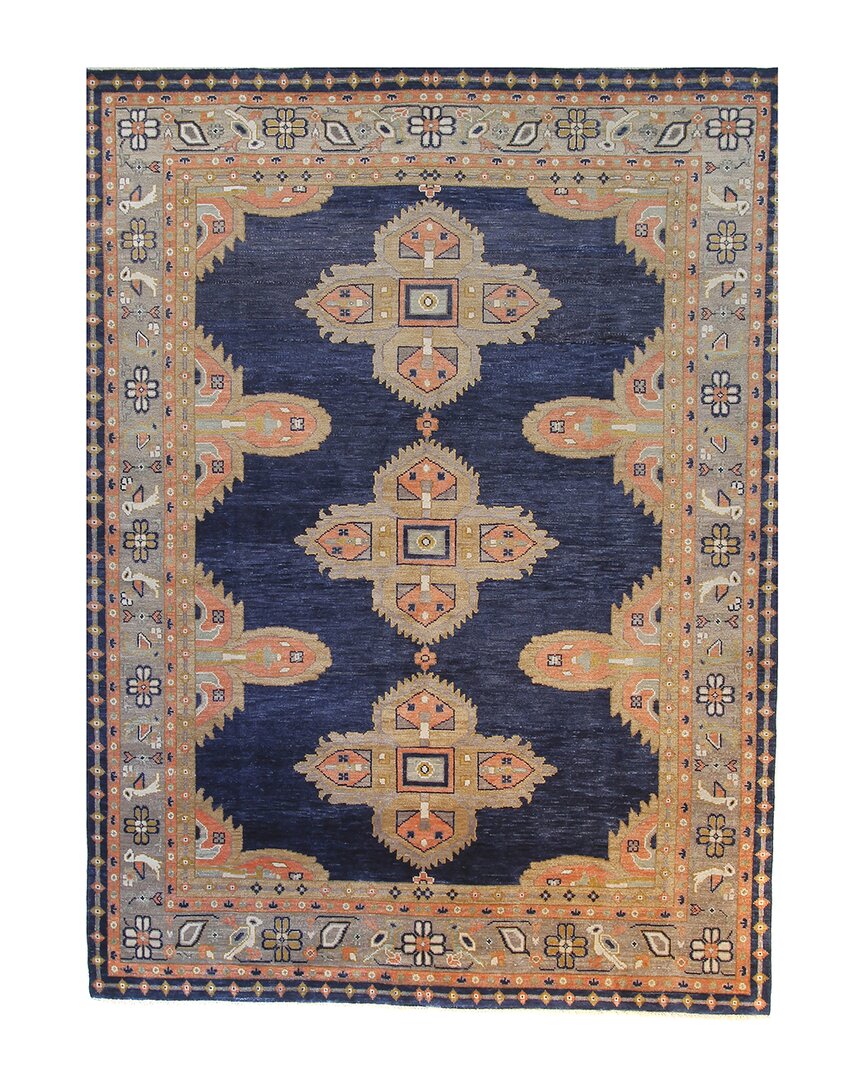 F.j. Kashanian Samara Wool Rug In Blue