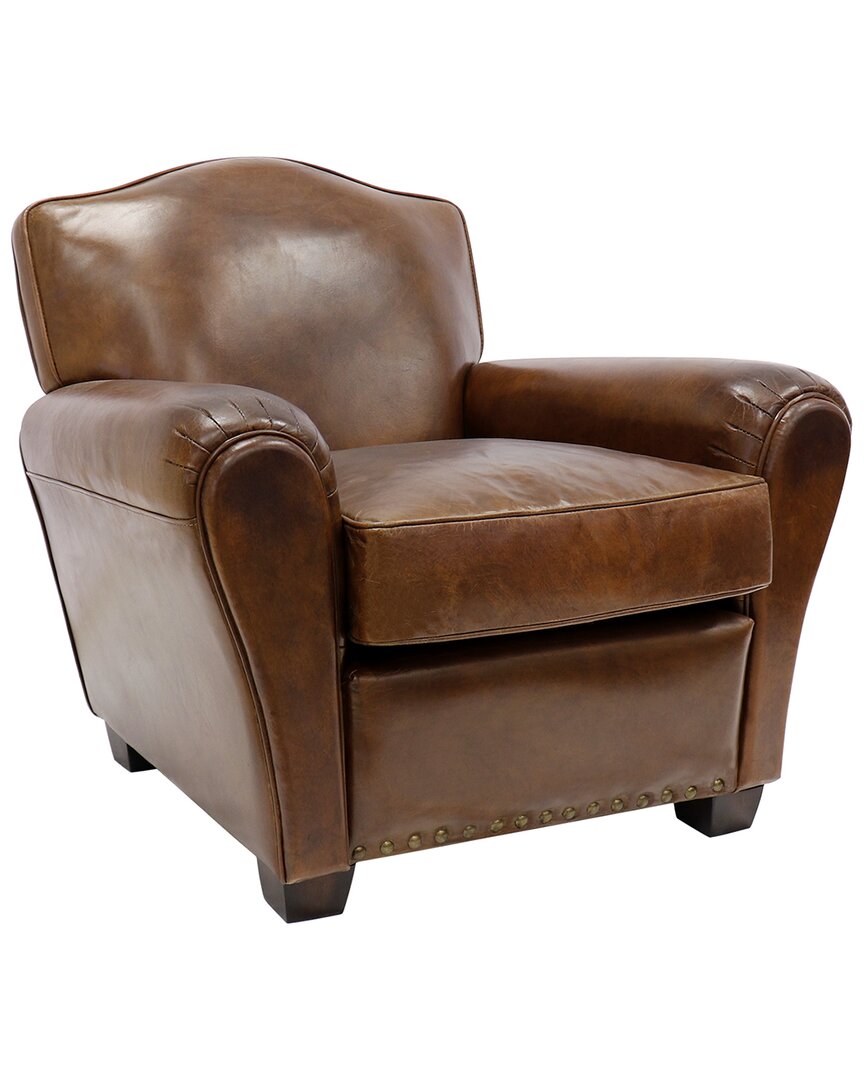 Pasargad Home Palermo Collection Wing Chair In Brown
