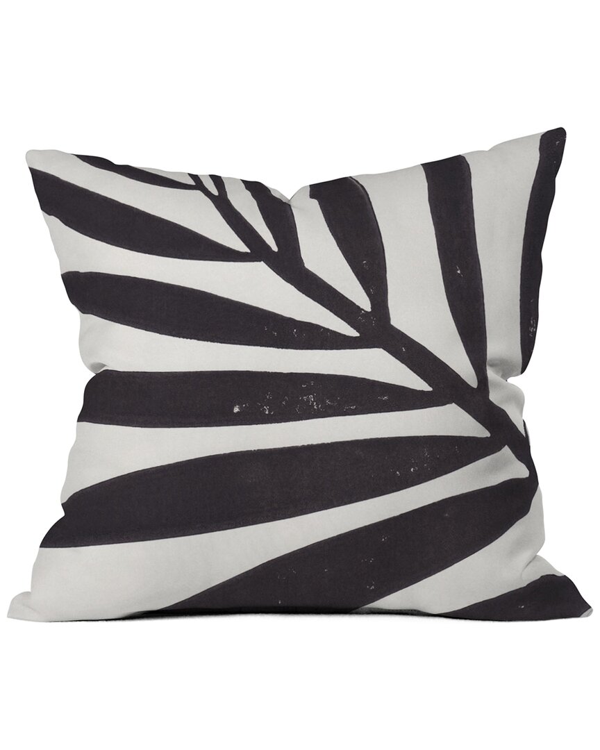 Deny Designs Alisa Galitsyna Linocut Branch 2 Throw Pillow In Black
