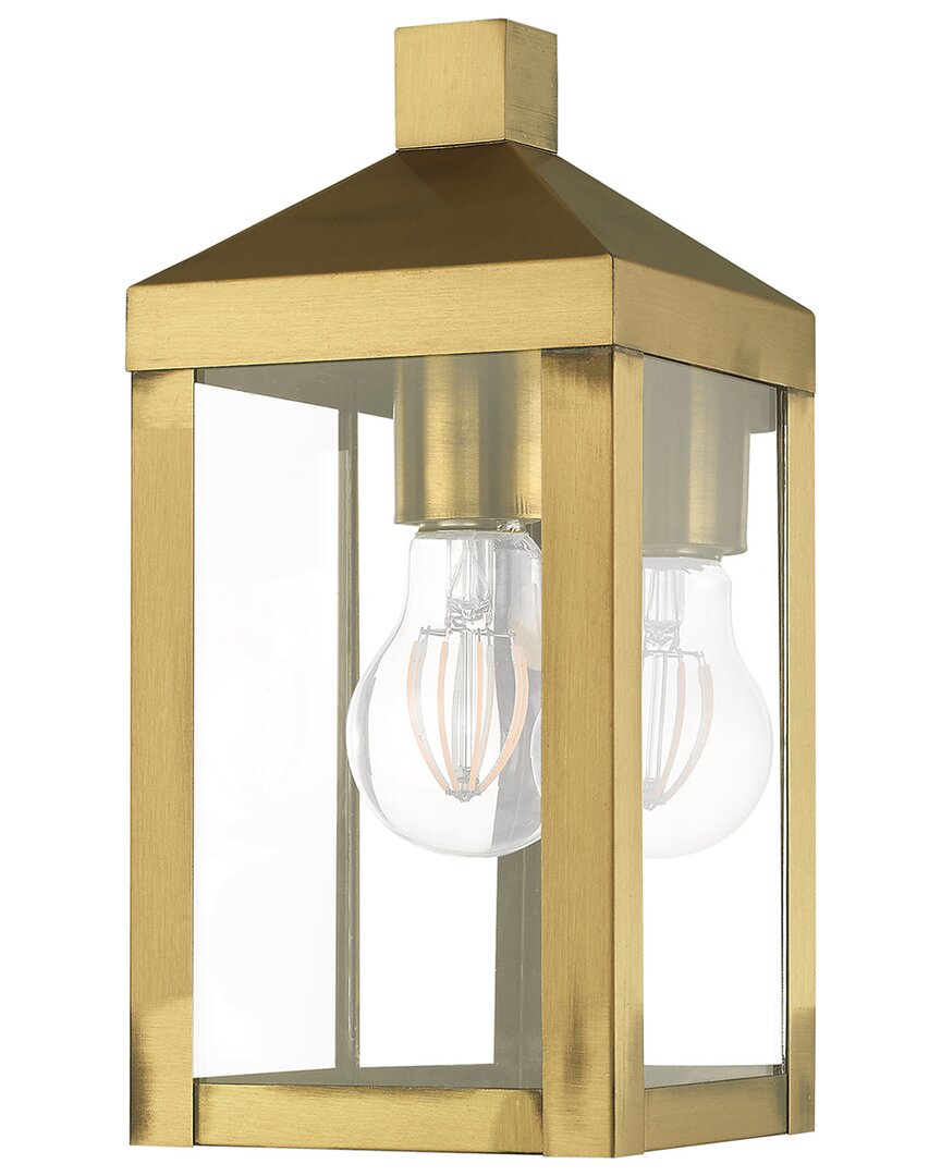 Livex Lighting 1-light Antique Brass Outdoor Wall Lantern