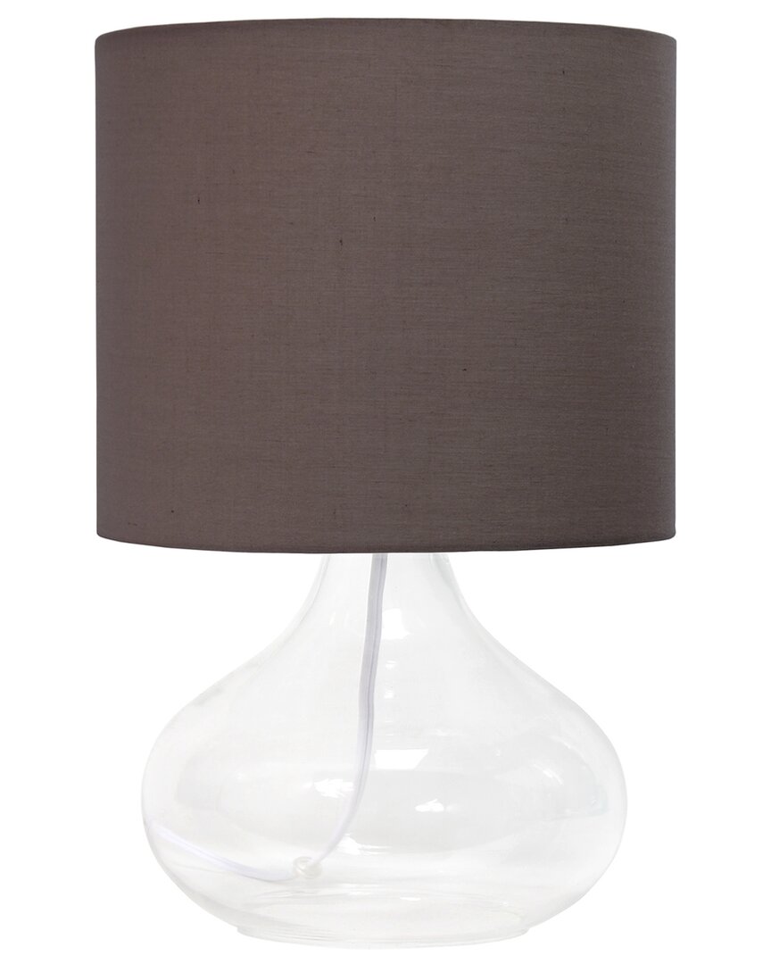 Lalia Home Laila Home Glass Table Lamp With Fabric Shade In Clear