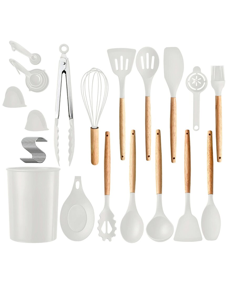 Fresh Fab Finds 35-piece Kitchen Cooking Utensils Set In White