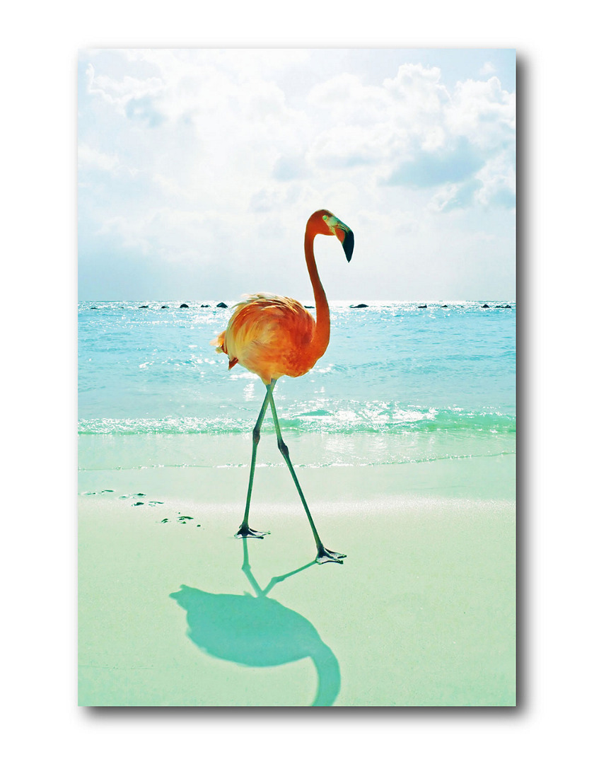 Courtside Market Wall Decor Flamingo On The Beach Gallery-wrapped Canvas Wall Art