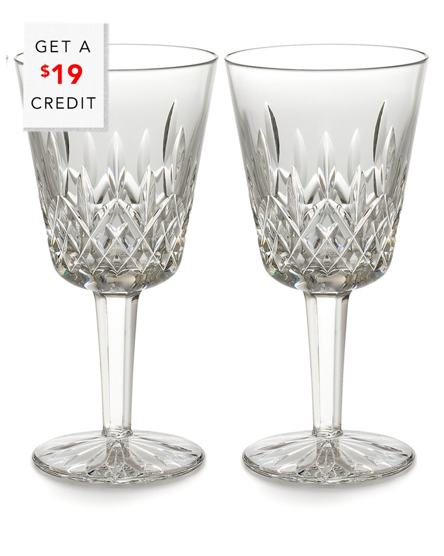 Waterford Lismore Goblet 9oz Set Of 2 With $19 Credit