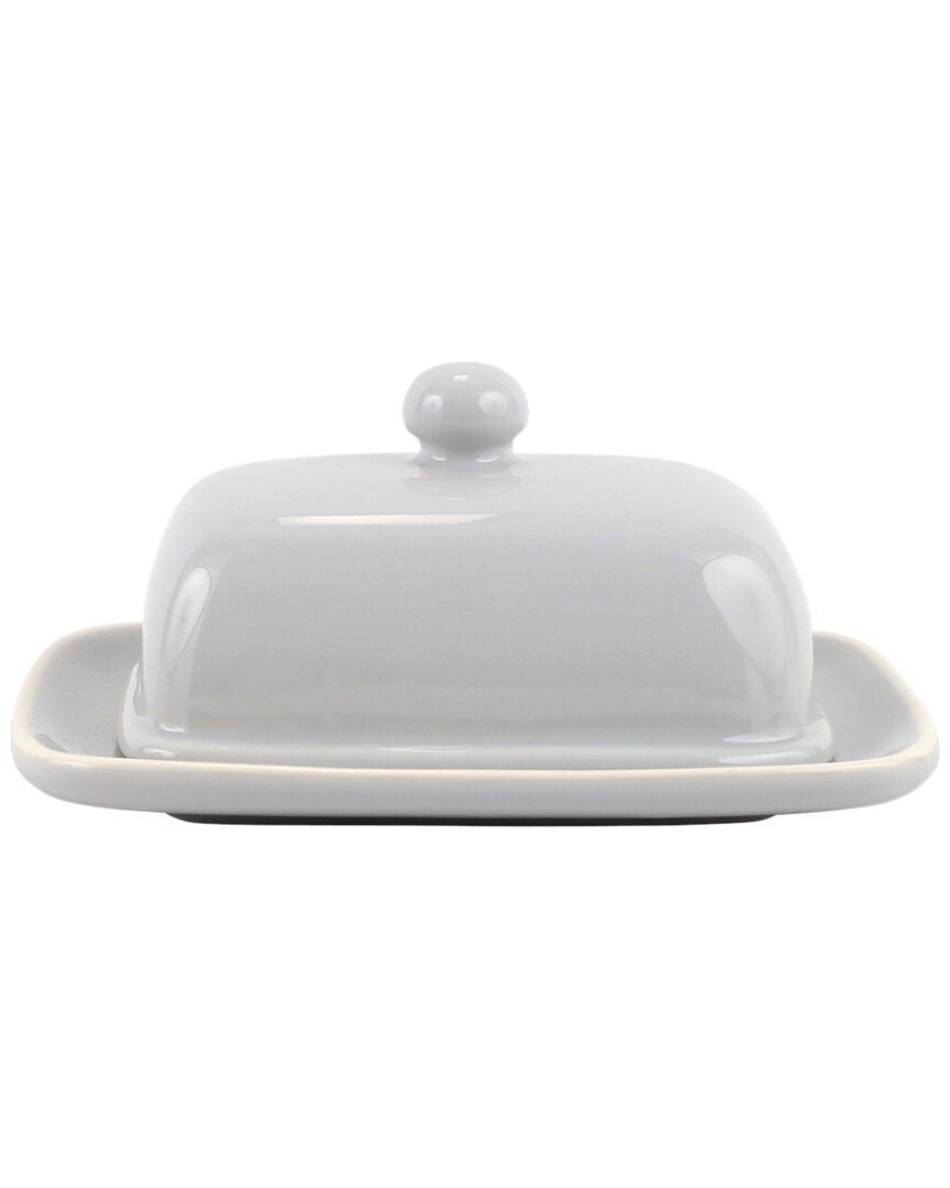 Shop Vietri Viva By  Chroma Butter Dish In Gray