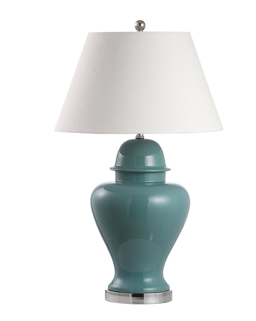 Jonathan Y Sagwa 33 Ceramic Iron Modern Classic Led Table Lamp In Teal