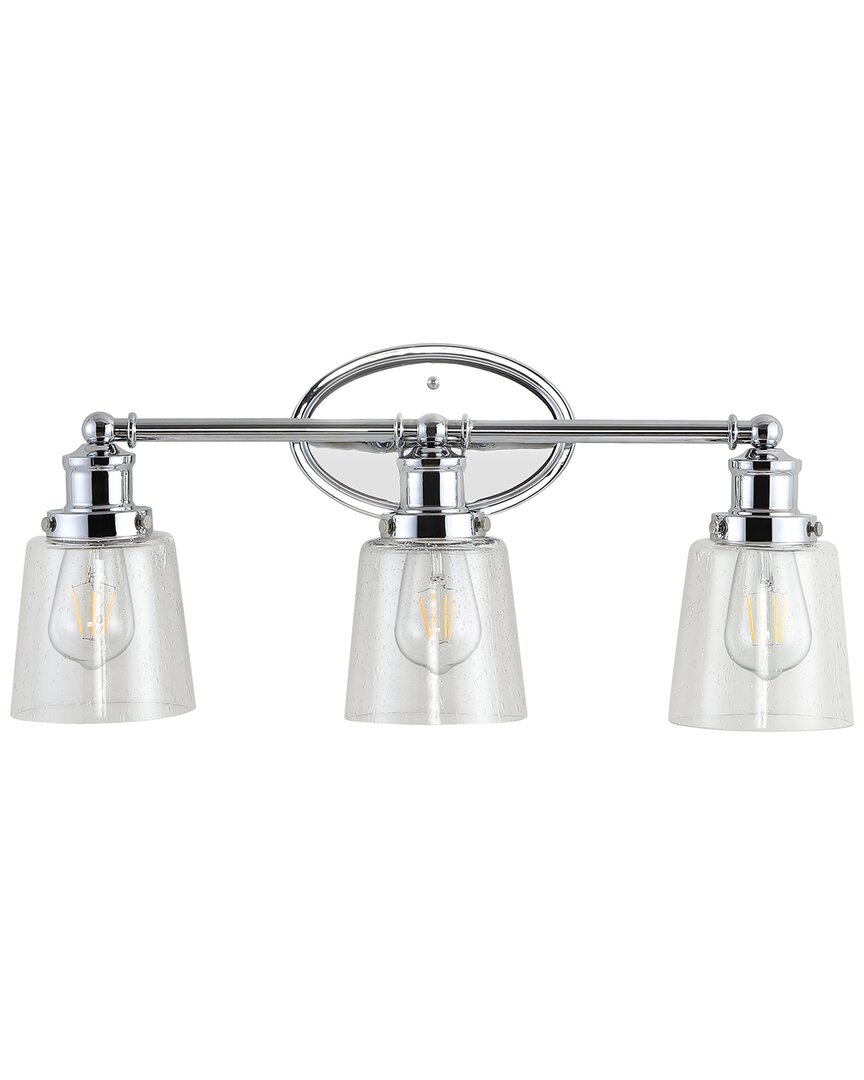 Jonathan Y Beverly 22.5 3 Light Iron Seeded Glass Classic Cottage Led Vanity Light In Metallic