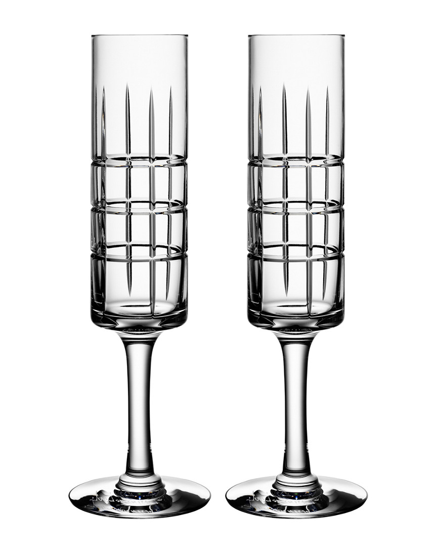 ORREFORS SET OF 2 STREET CHAMPAGNE FLUTES