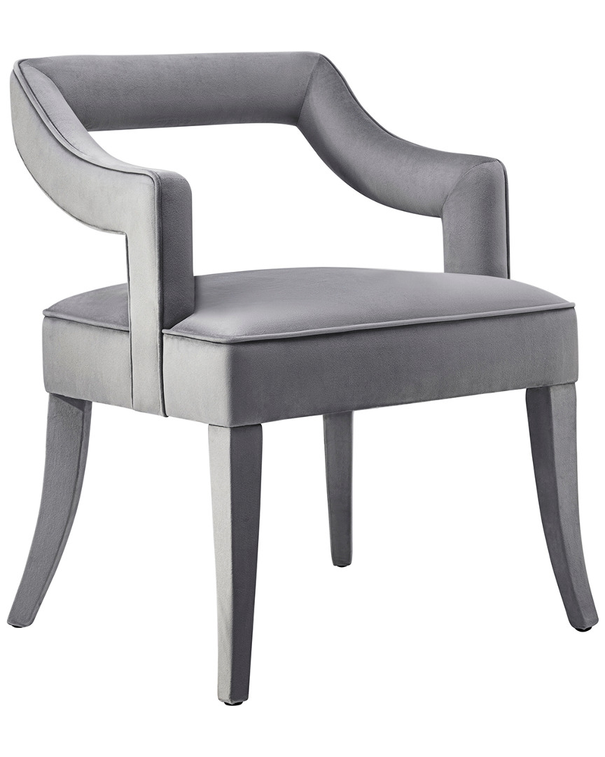 Tov Furniture Tiffany Grey Velvet Chair In Gray