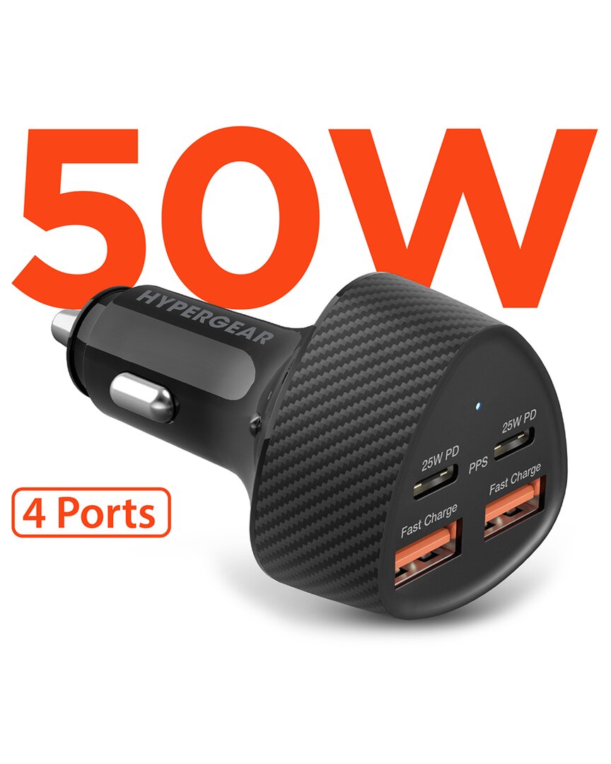 Hypergear Speedboost Quad Pd Car Charger In Black