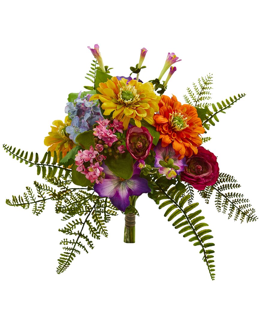 NEARLY NATURAL NEARLY NATURAL SET OF 2 13IN MIXED FLOWERS ARTIFICIAL BUSH 