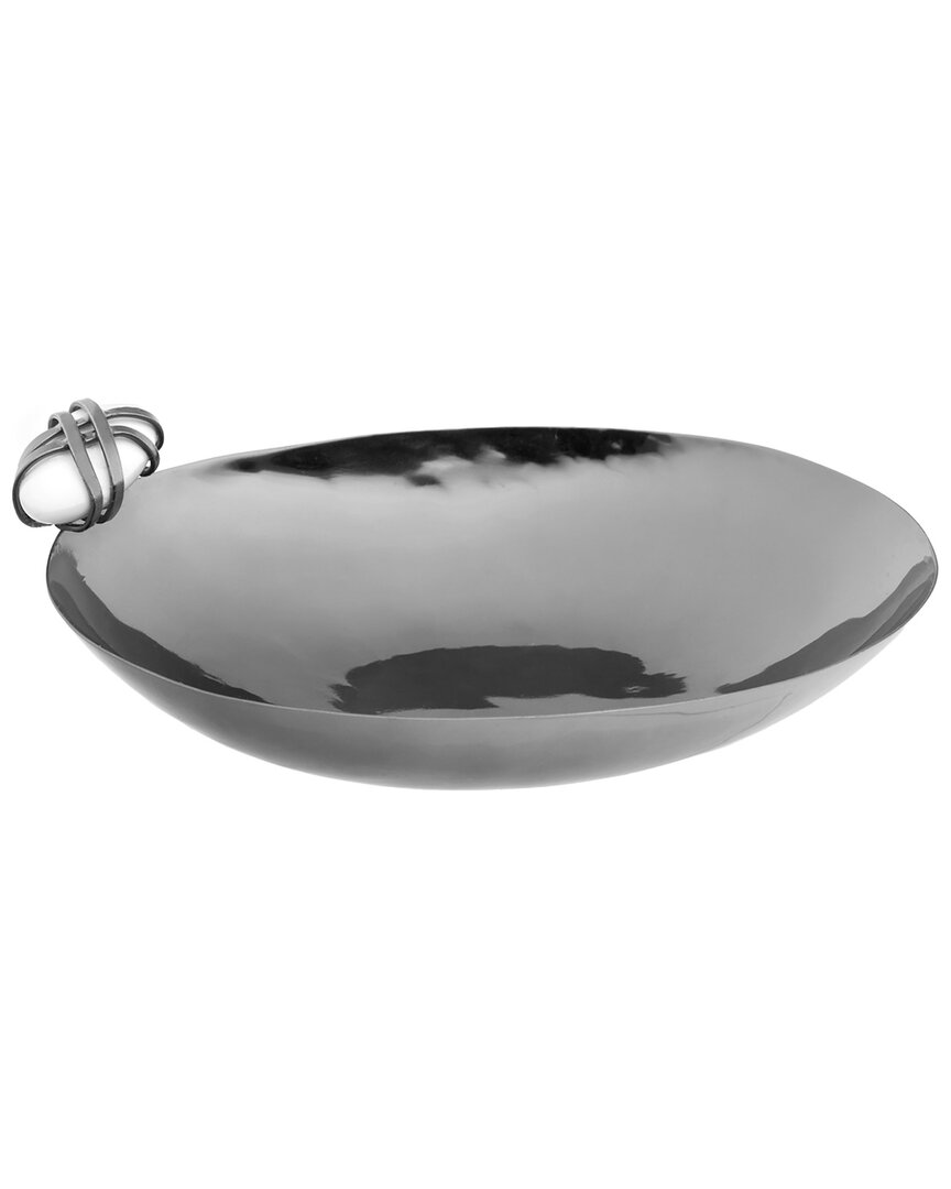 Godinger Midnight Pebble Oval Nut Bowl In Black