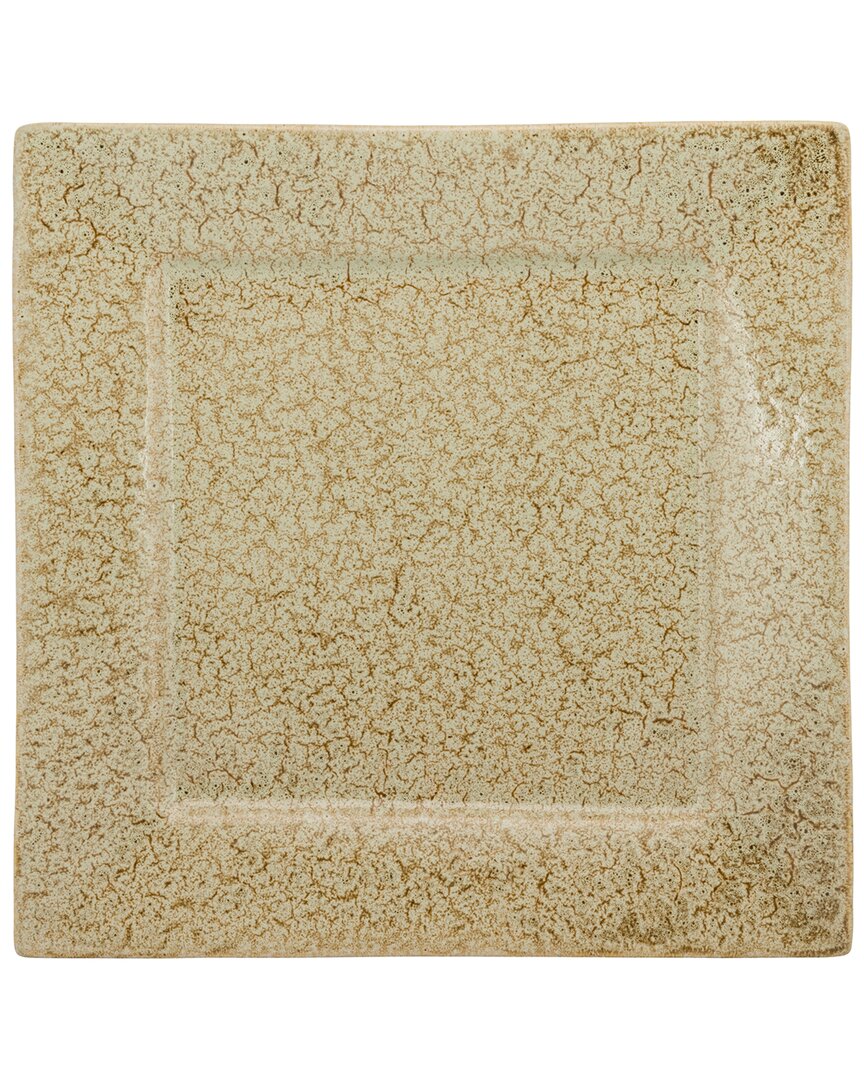 Ten Strawberry Street Set Of 2 Whittier Tiger Eye Square Platters In Brown