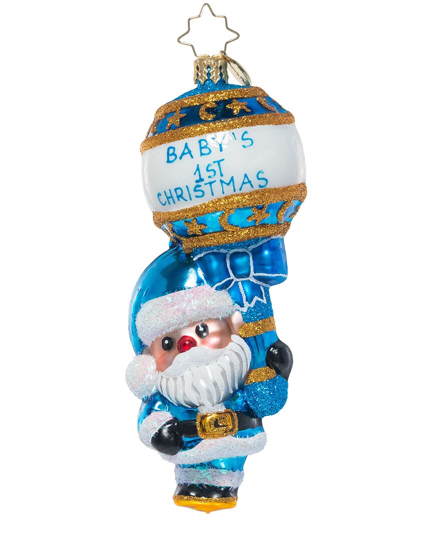 Shop Christopher Radko First Christmas Rattle: Baby Blue Christmas Ornament