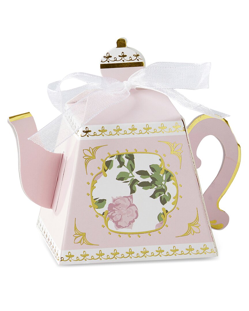 Kate Aspen Set Of 24 Tea Time Whimsy Teapot Favor Boxes In Pink