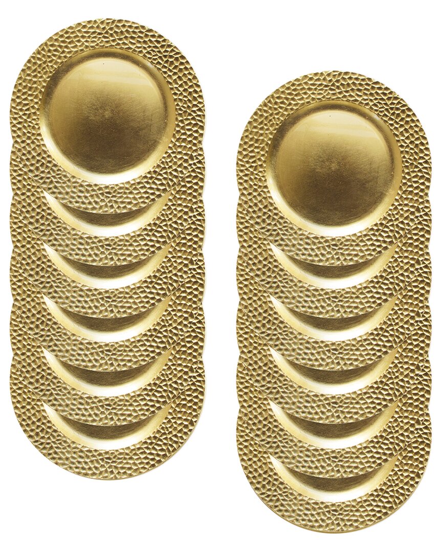 American Atelier Set Of 12 Hammered Charger Plates