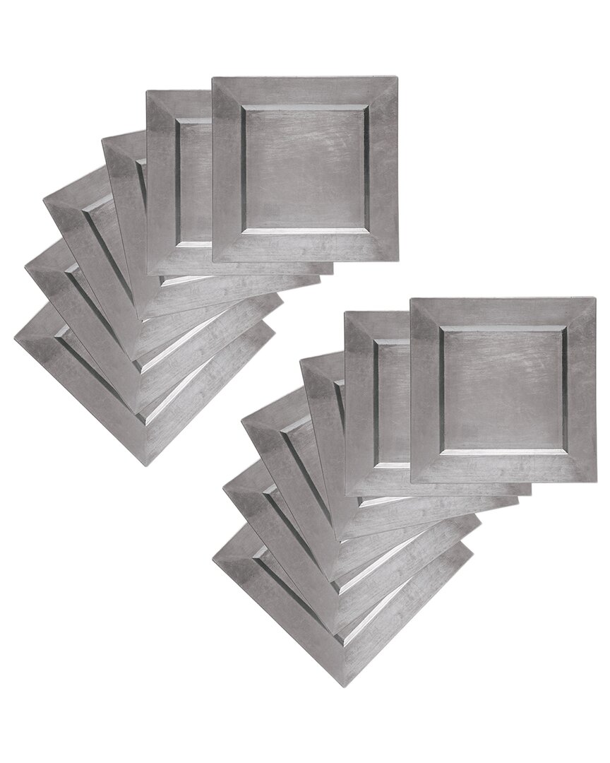 American Atelier Set Of 12 Square Charger Plates