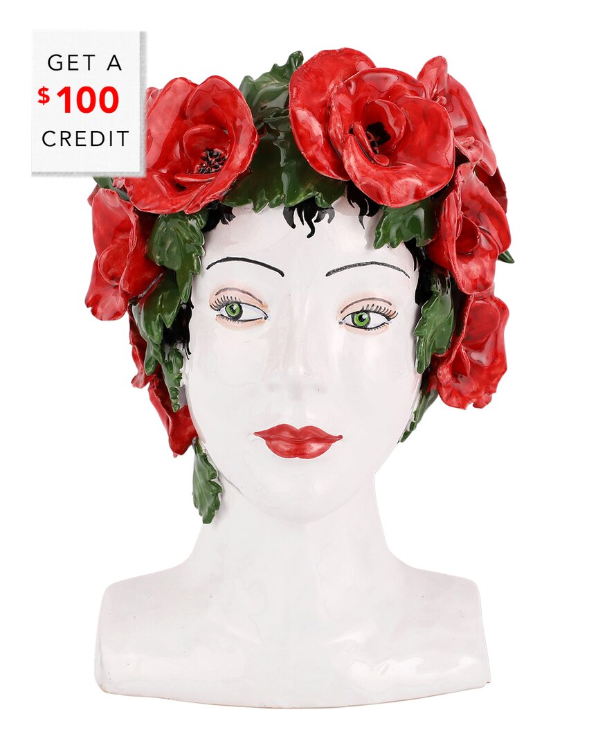 Vietri Sicilian Heads Poppies Head With $86 Credit In Multicolor
