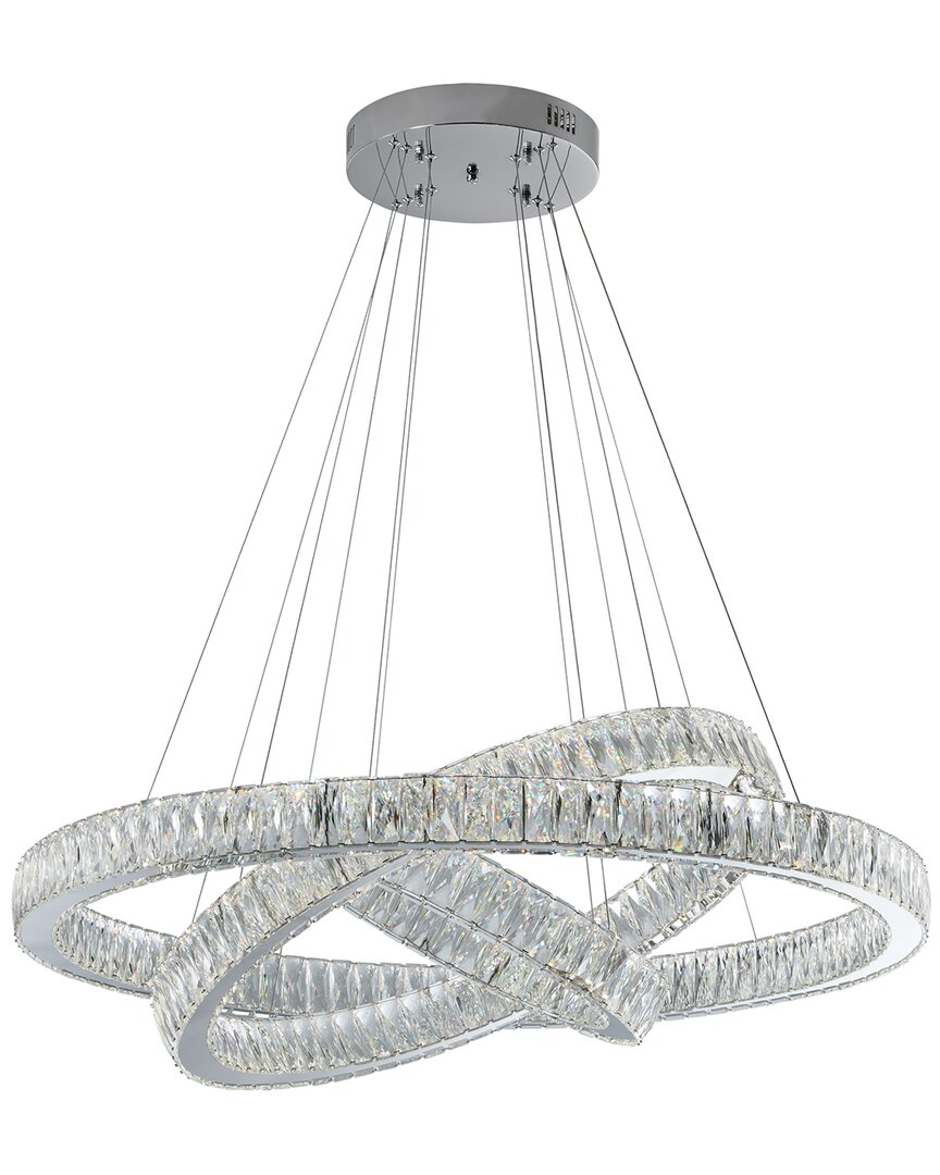 Shop Finesse Decor Crystal Elegance Led Chandelier In Silver