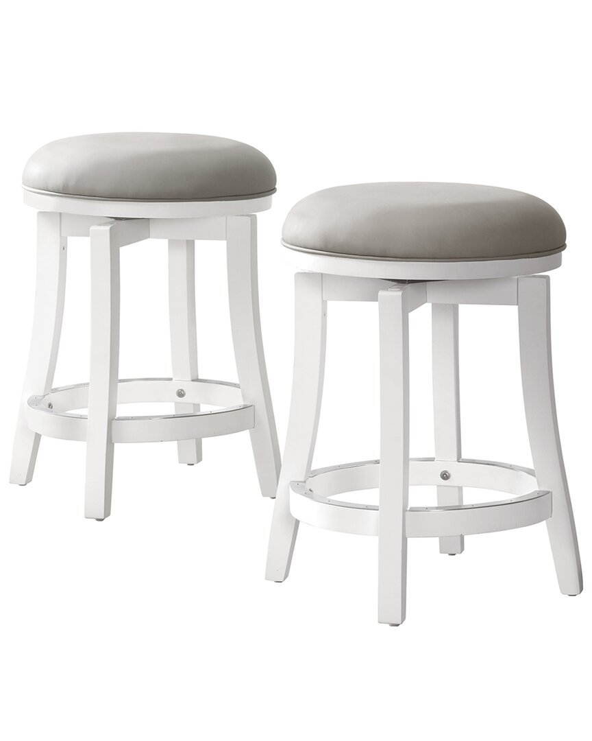 Alaterre Ellie Set Of 2 Counter Height Stools In White
