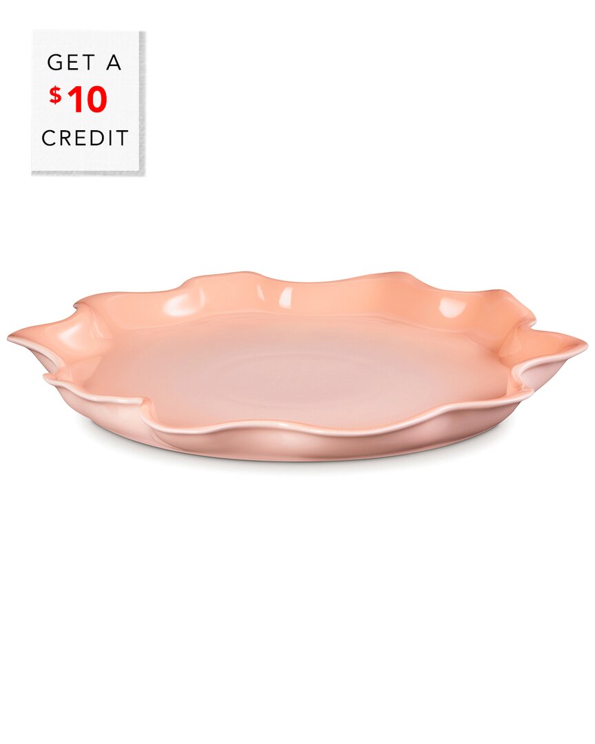 Le Creuset Stoneware Iris Serving Platter In Orange